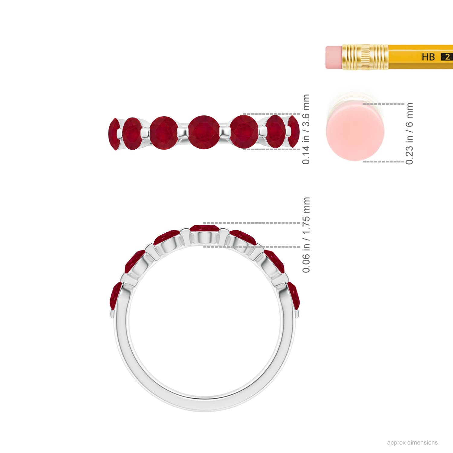 AA - Ruby / 1.75 CT / 14 KT White Gold