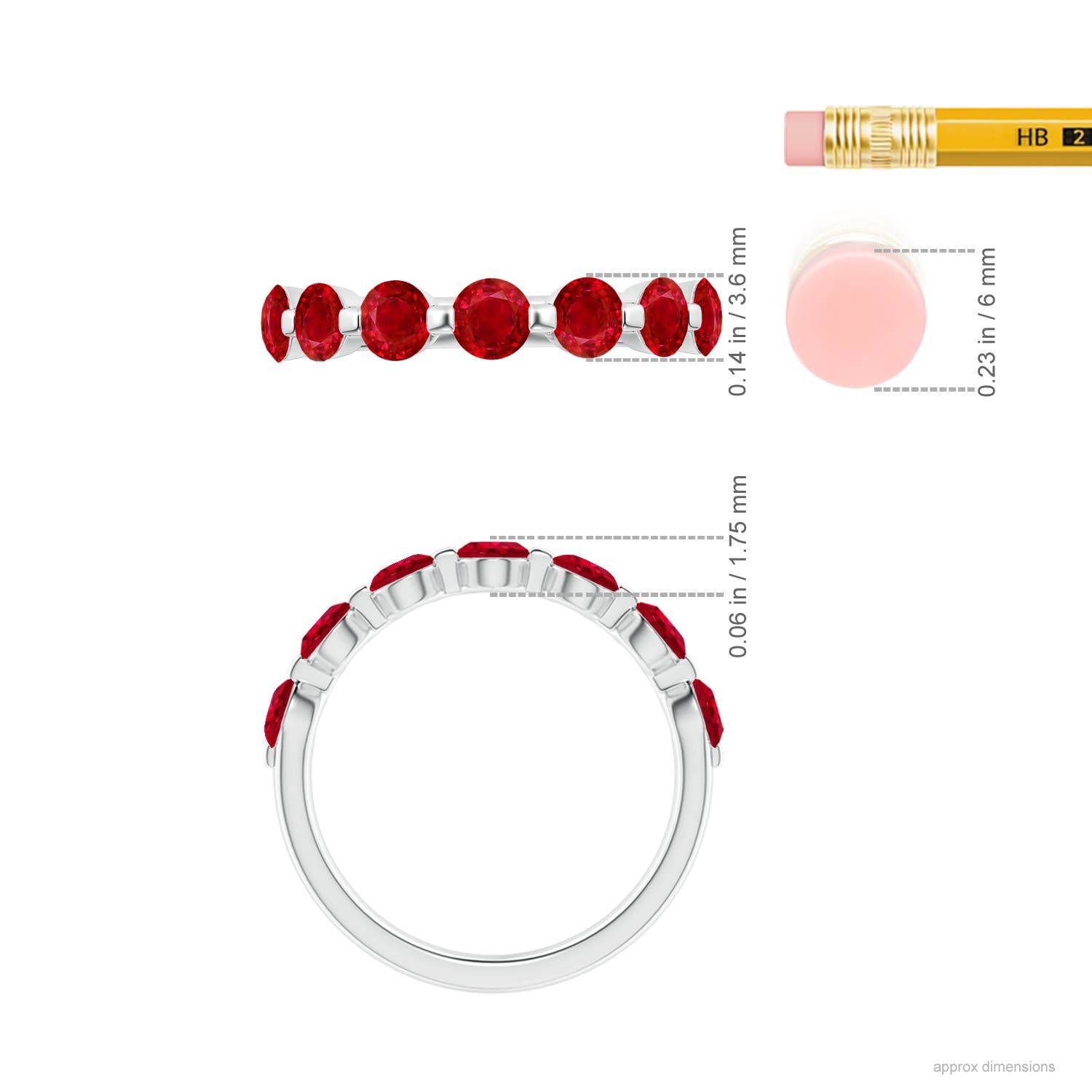 AAA - Ruby / 1.75 CT / 14 KT White Gold