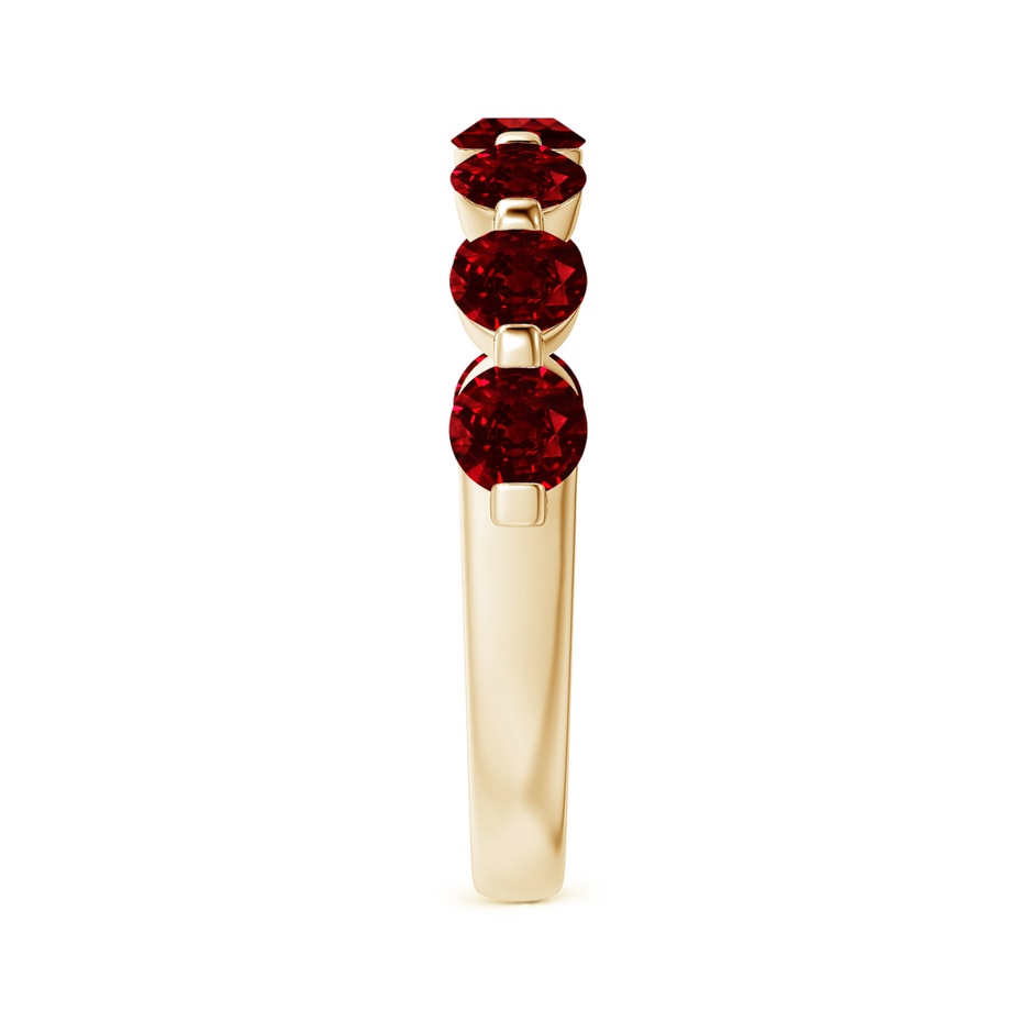 3.6mm AAAA Floating Round Ruby Semi Eternity Wedding Band for Her in Yellow Gold side-2