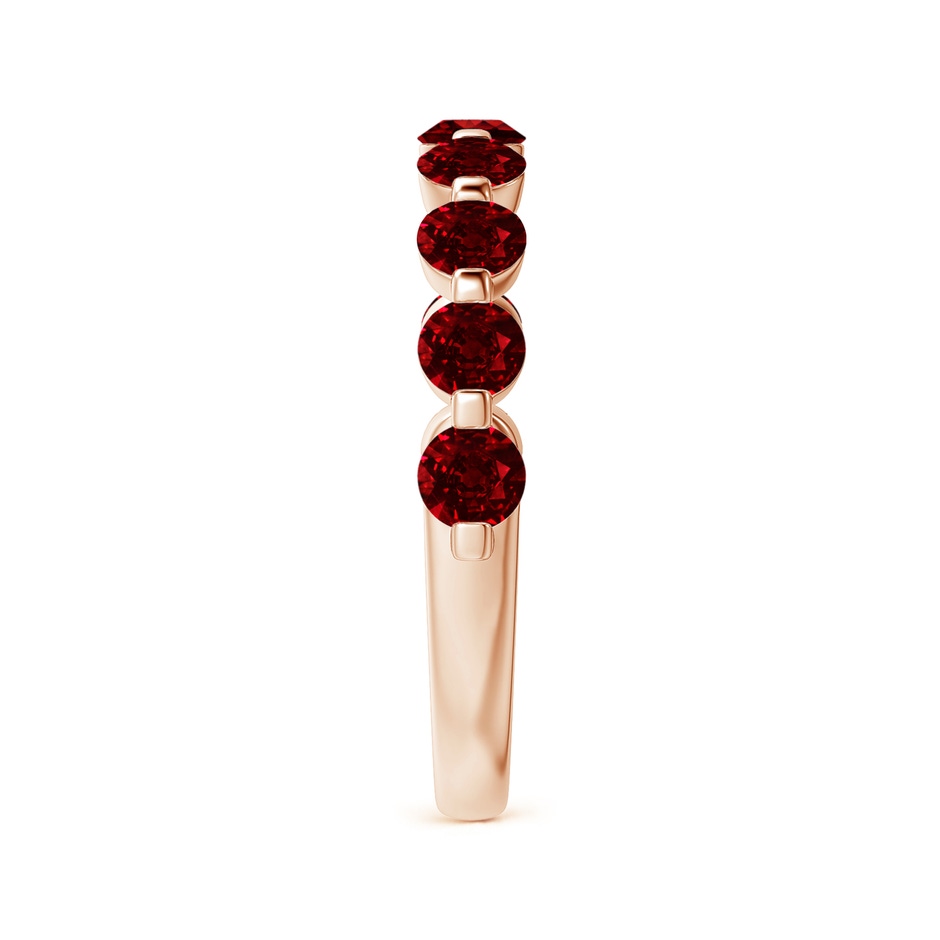 3mm AAAA Floating Round Ruby Semi Eternity Wedding Band for Her in Rose Gold side-2