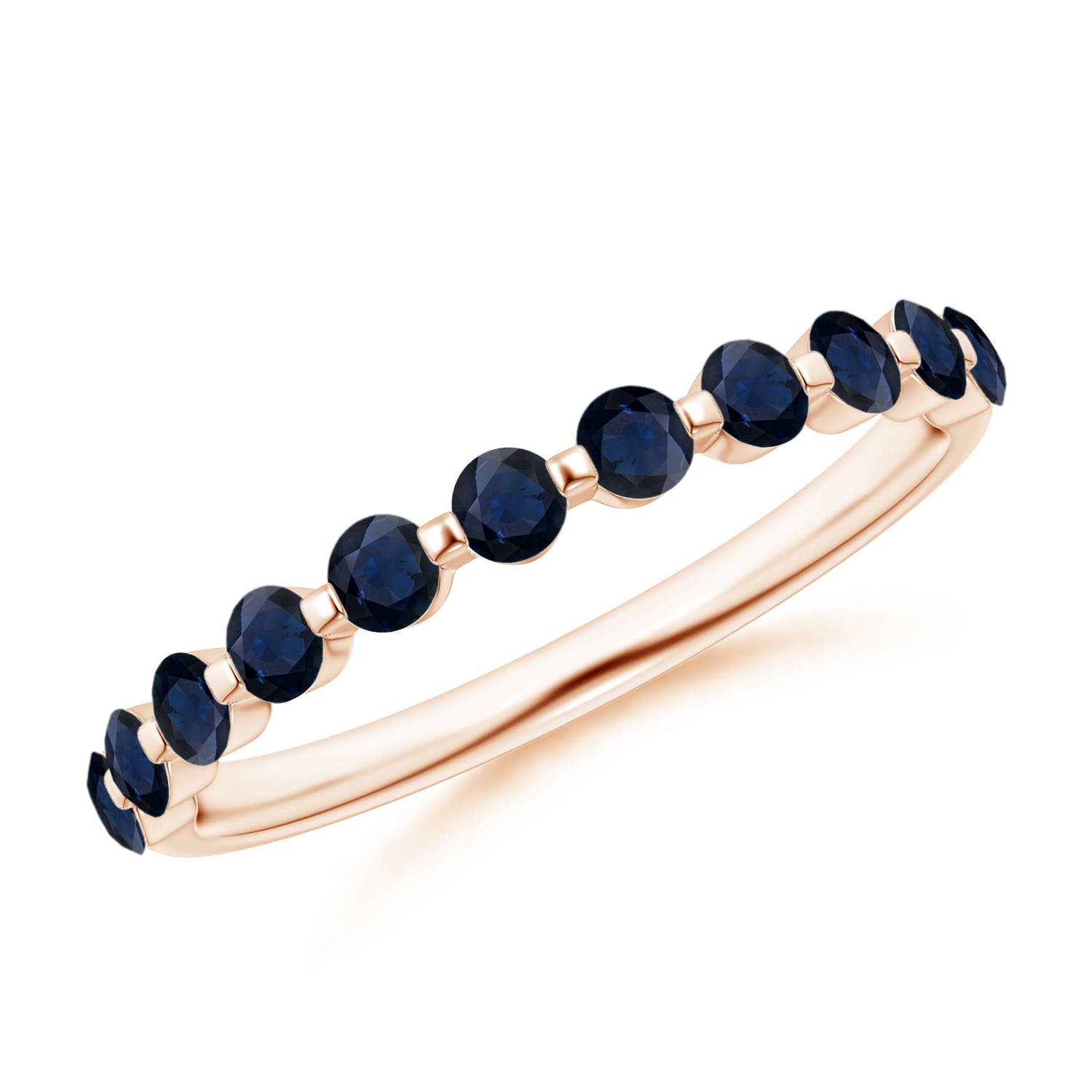 A - Blue Sapphire / 0.66 CT / 14 KT Rose Gold