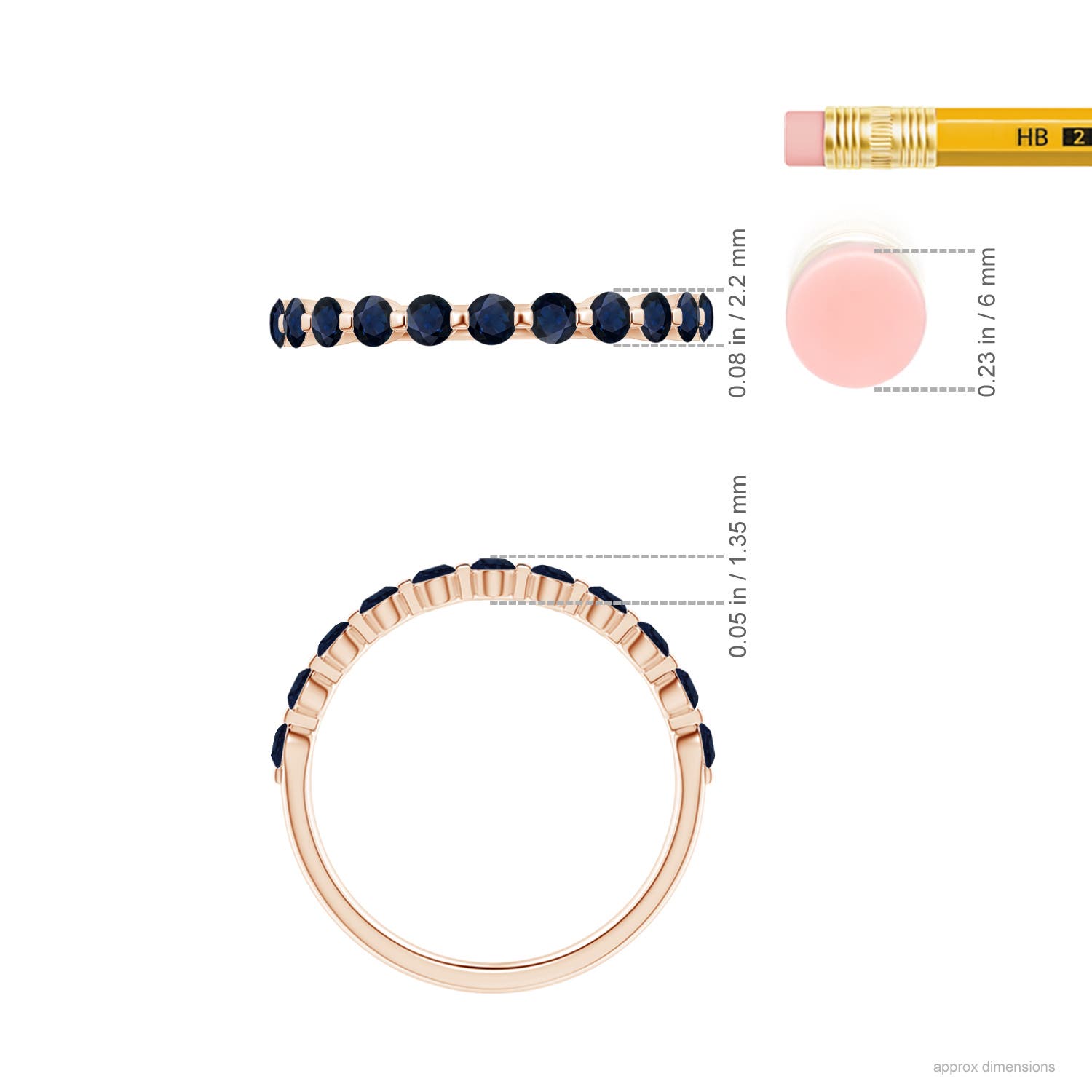 A - Blue Sapphire / 0.66 CT / 14 KT Rose Gold