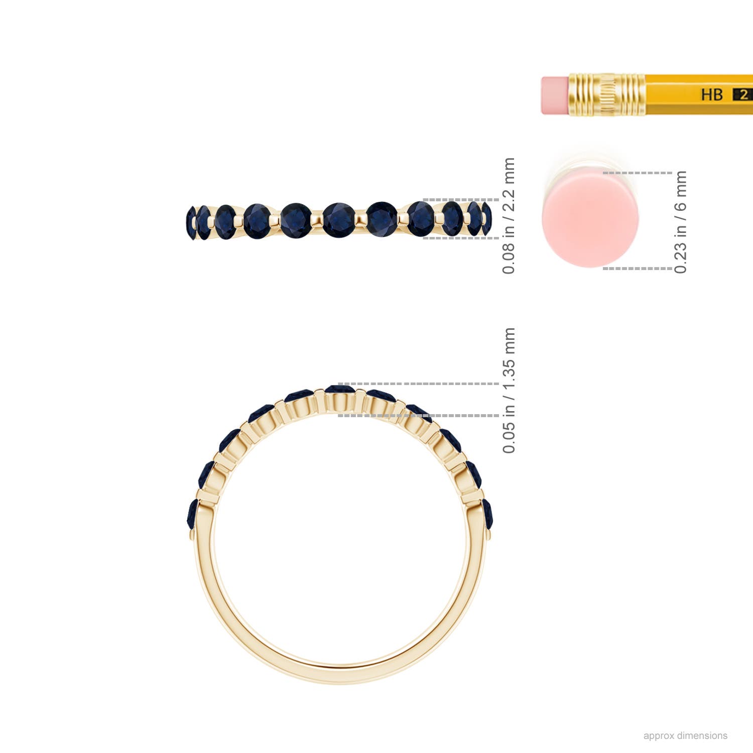 A - Blue Sapphire / 0.66 CT / 14 KT Yellow Gold