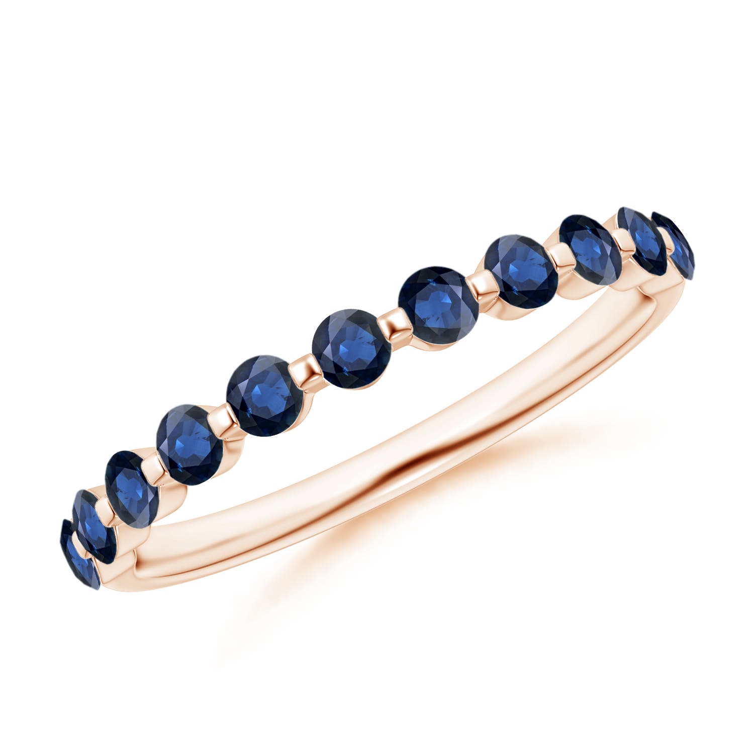 AA - Blue Sapphire / 0.66 CT / 14 KT Rose Gold