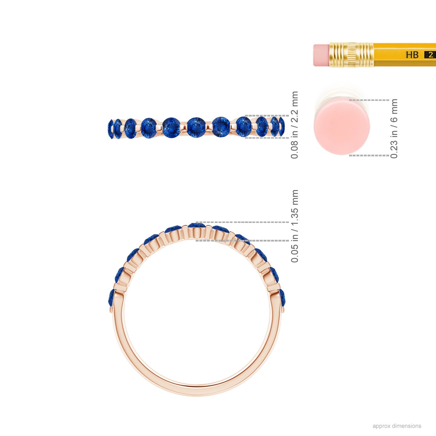 AAA - Blue Sapphire / 0.66 CT / 14 KT Rose Gold