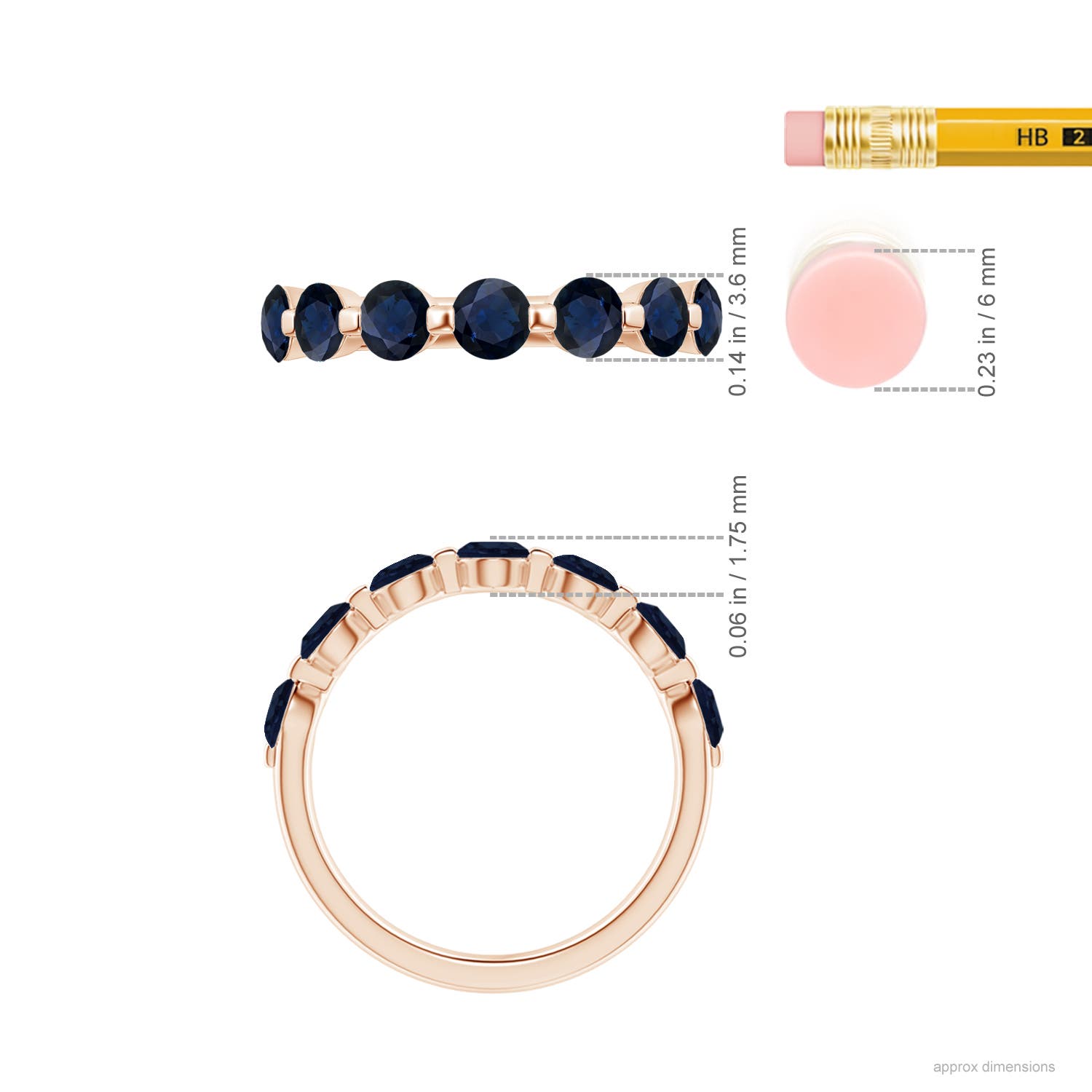 A - Blue Sapphire / 1.61 CT / 14 KT Rose Gold