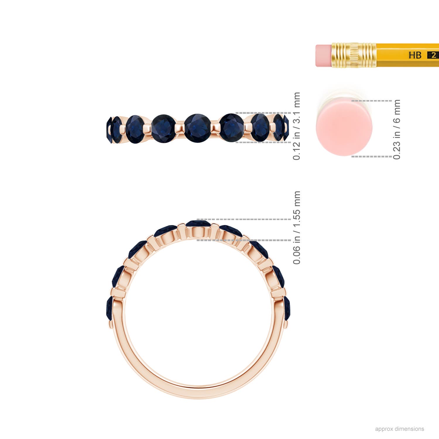 A - Blue Sapphire / 1.26 CT / 14 KT Rose Gold