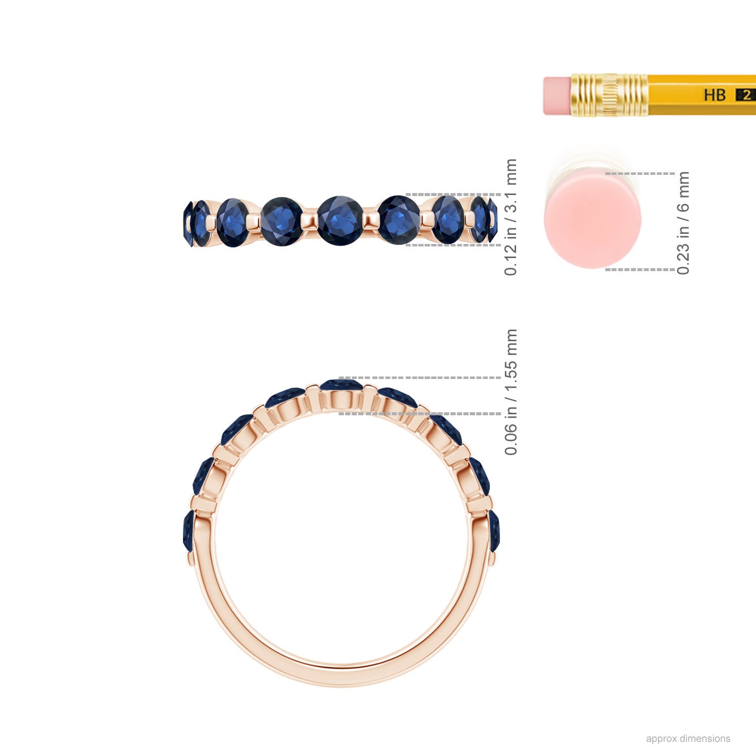 AA - Blue Sapphire / 1.26 CT / 14 KT Rose Gold