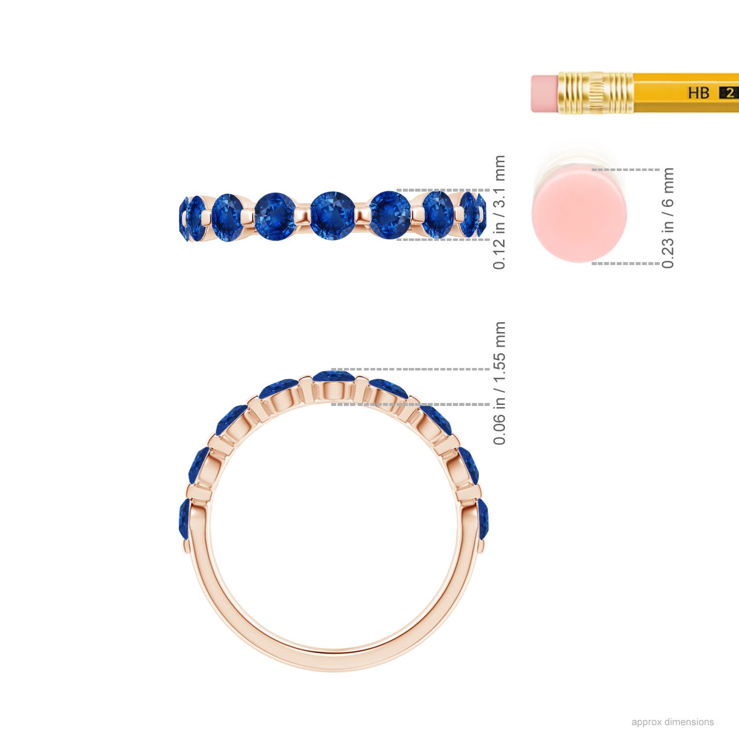 AAA - Blue Sapphire / 1.26 CT / 14 KT Rose Gold