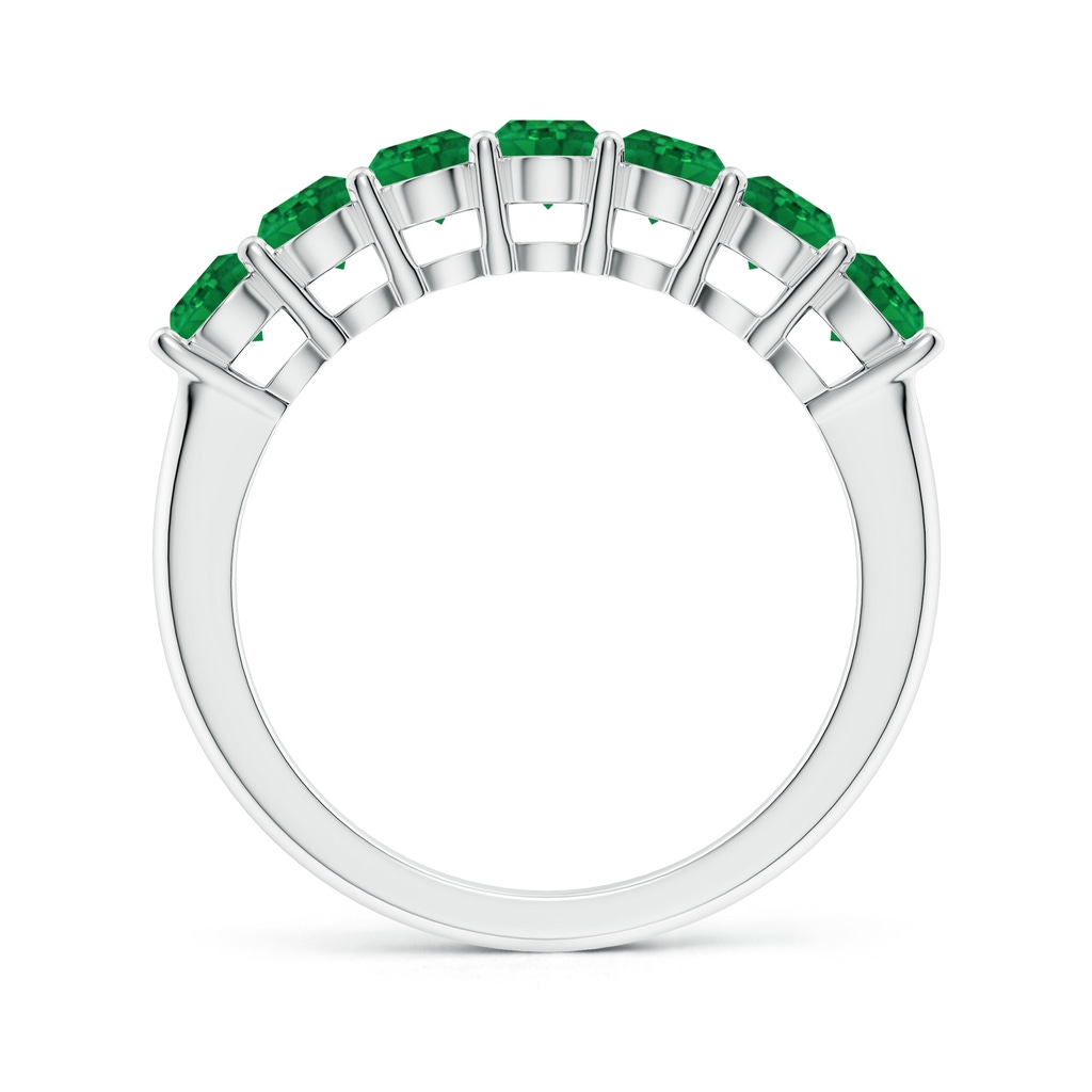 3.5mm AAA Half Eternity Seven Stone Emerald Wedding Band in White Gold Side 199