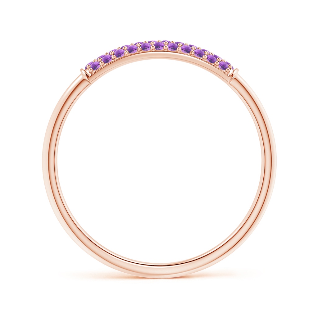 1mm AAA Triple Row Amethyst Dome Wedding Band in Rose Gold Product Image