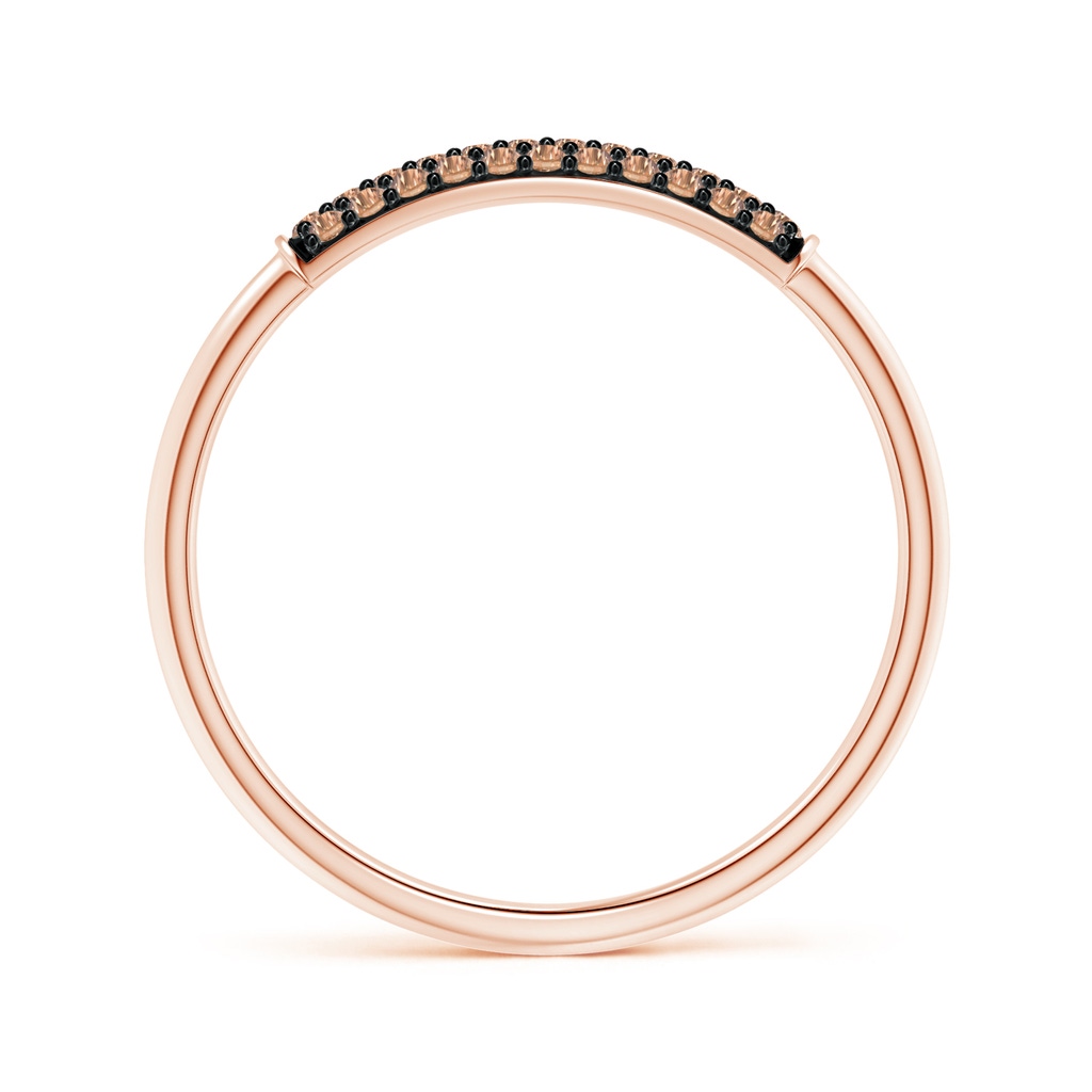 1mm AAA Triple Row Coffee Diamond Dome Wedding Band in Rose Gold - side_1