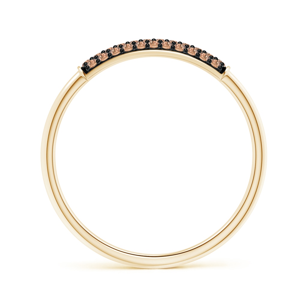 1mm AAA Triple Row Coffee Diamond Dome Wedding Band in Yellow Gold - side_1