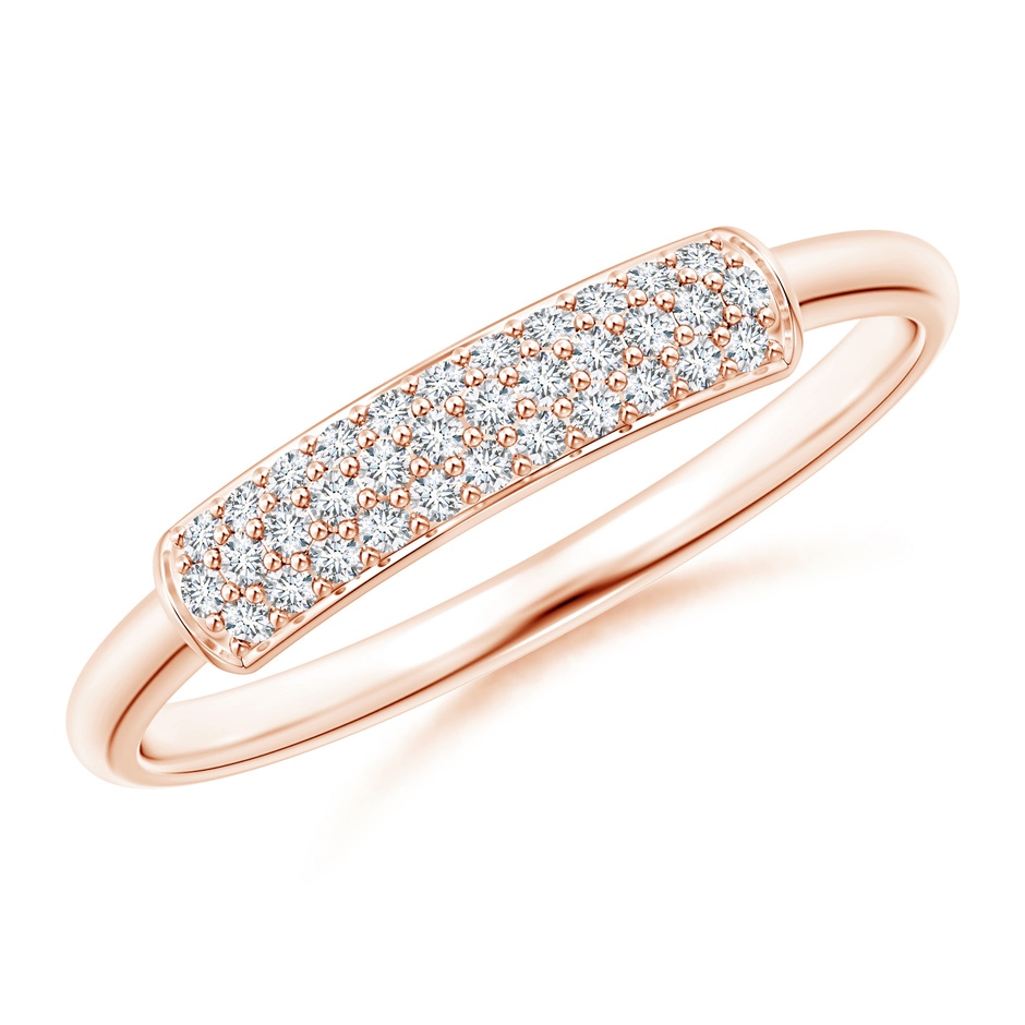 1mm GVS2 Triple Row Diamond Dome Wedding Band in Rose Gold 