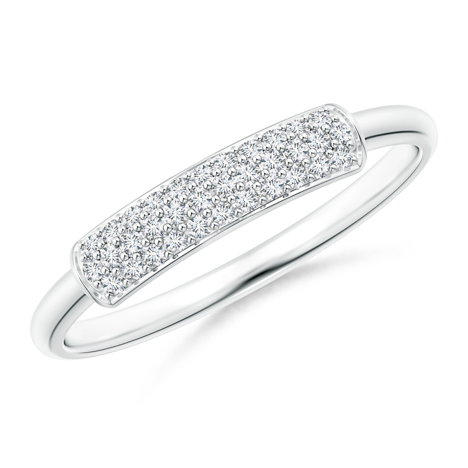 1mm GVS2 Triple Row Diamond Dome Wedding Band in White Gold 