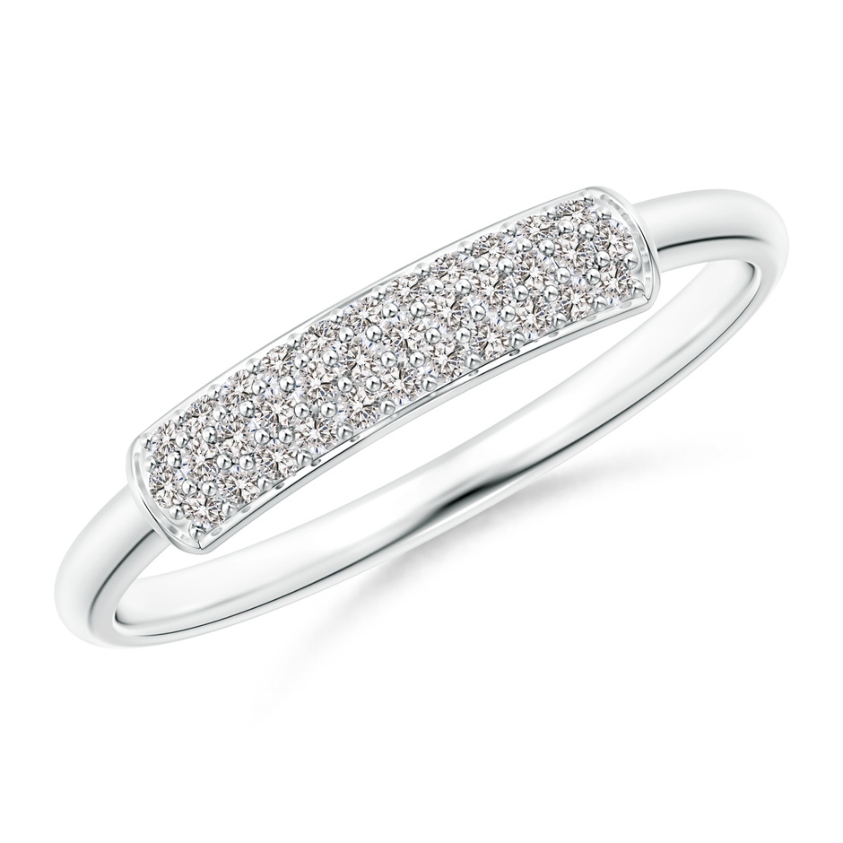 1mm IJI1I2 Triple Row Diamond Dome Wedding Band in White Gold 