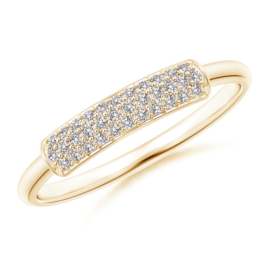 1mm IJI1I2 Triple Row Diamond Dome Wedding Band in Yellow Gold 