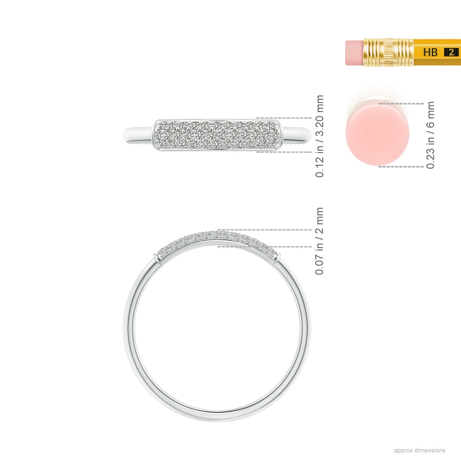 1mm KI3 Triple Row Diamond Dome Wedding Band in P950 Platinum ruler