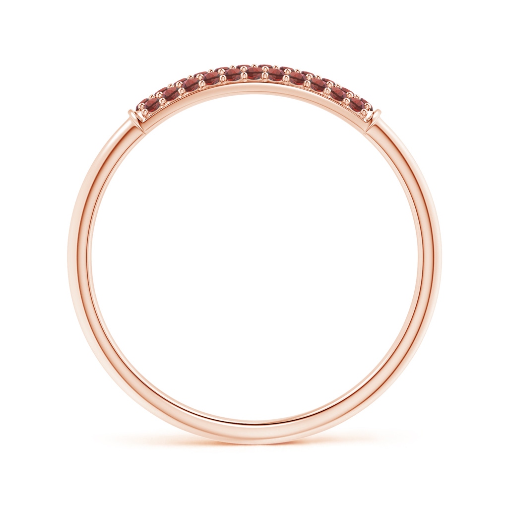 1mm AAA Triple Row Garnet Dome Wedding Band in Rose Gold Product Image