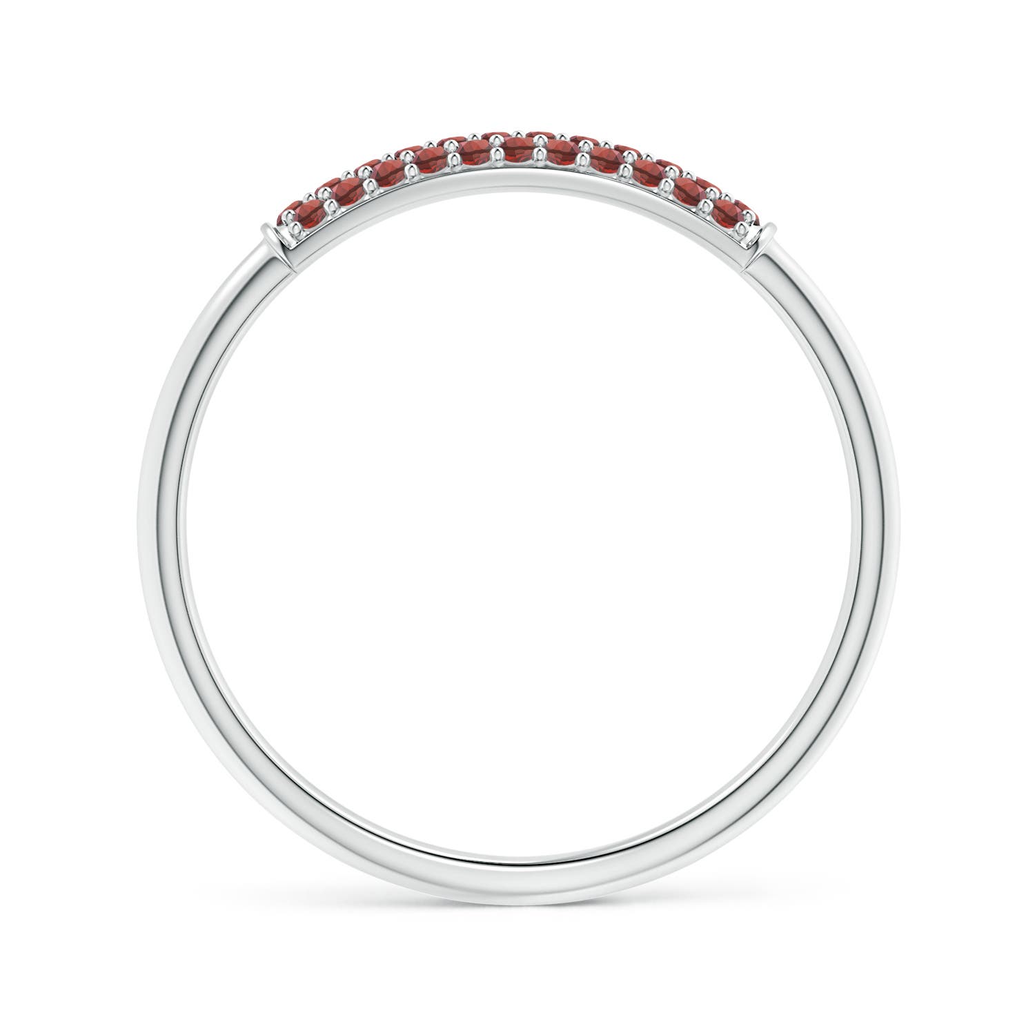 AAA - Garnet / 0.17 CT / 14 KT White Gold