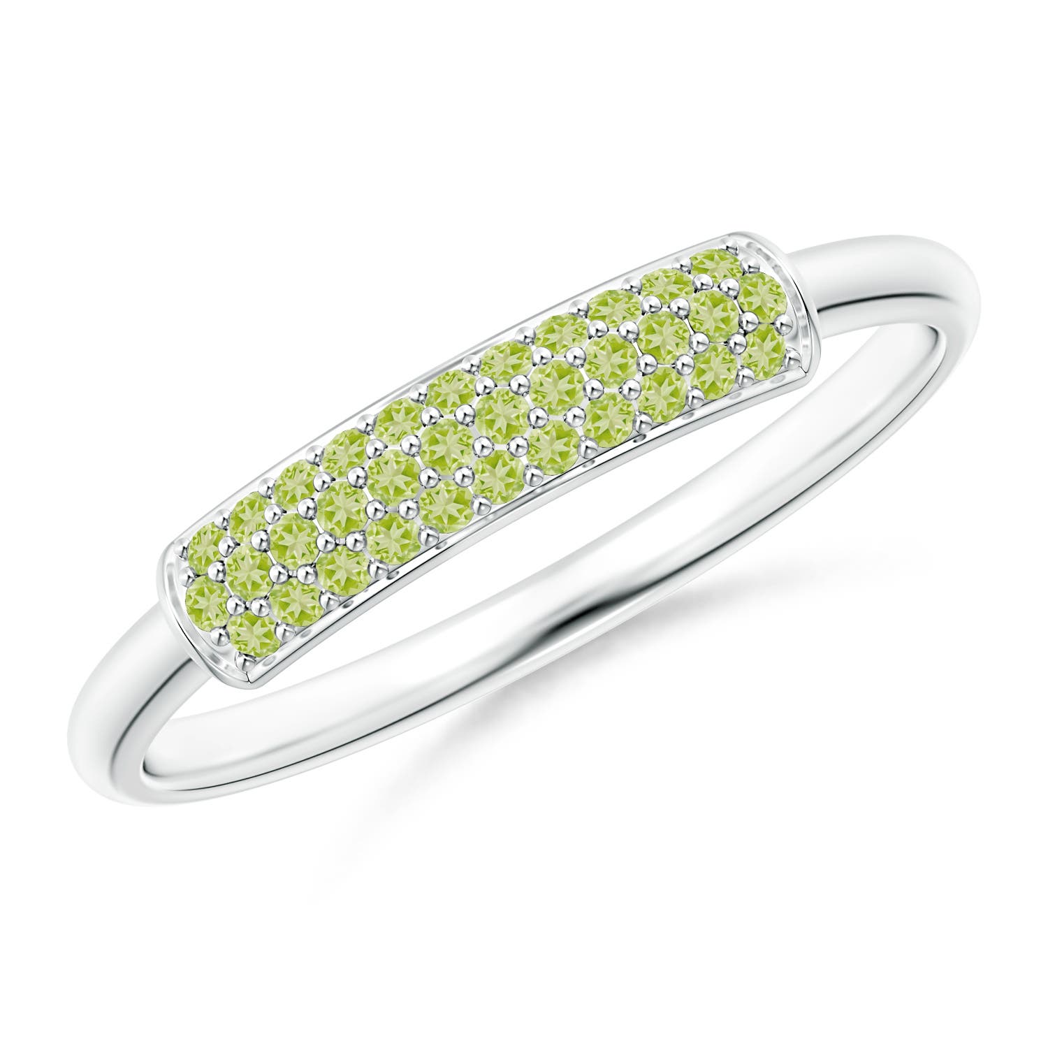 AAA - Peridot / 0.14 CT / 14 KT White Gold