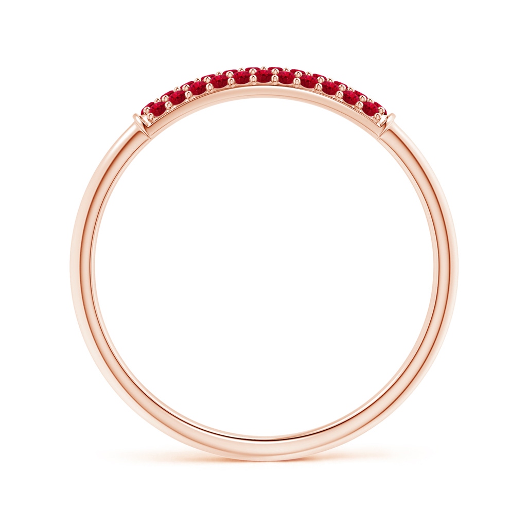 1mm AAA Triple Row Ruby Dome Wedding Band in Rose Gold Product Image