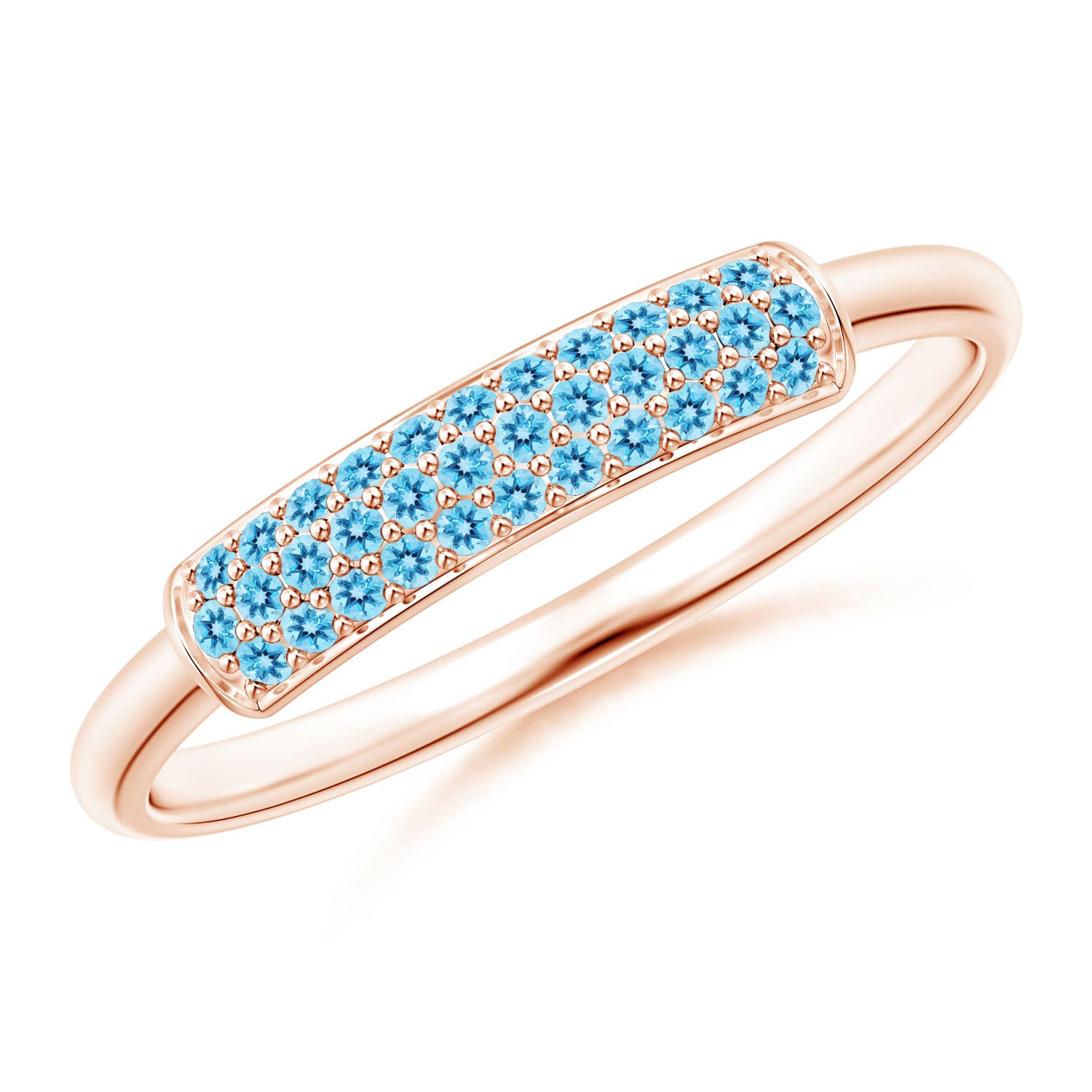 AAA - Swiss Blue Topaz / 0.17 CT / 14 KT Rose Gold