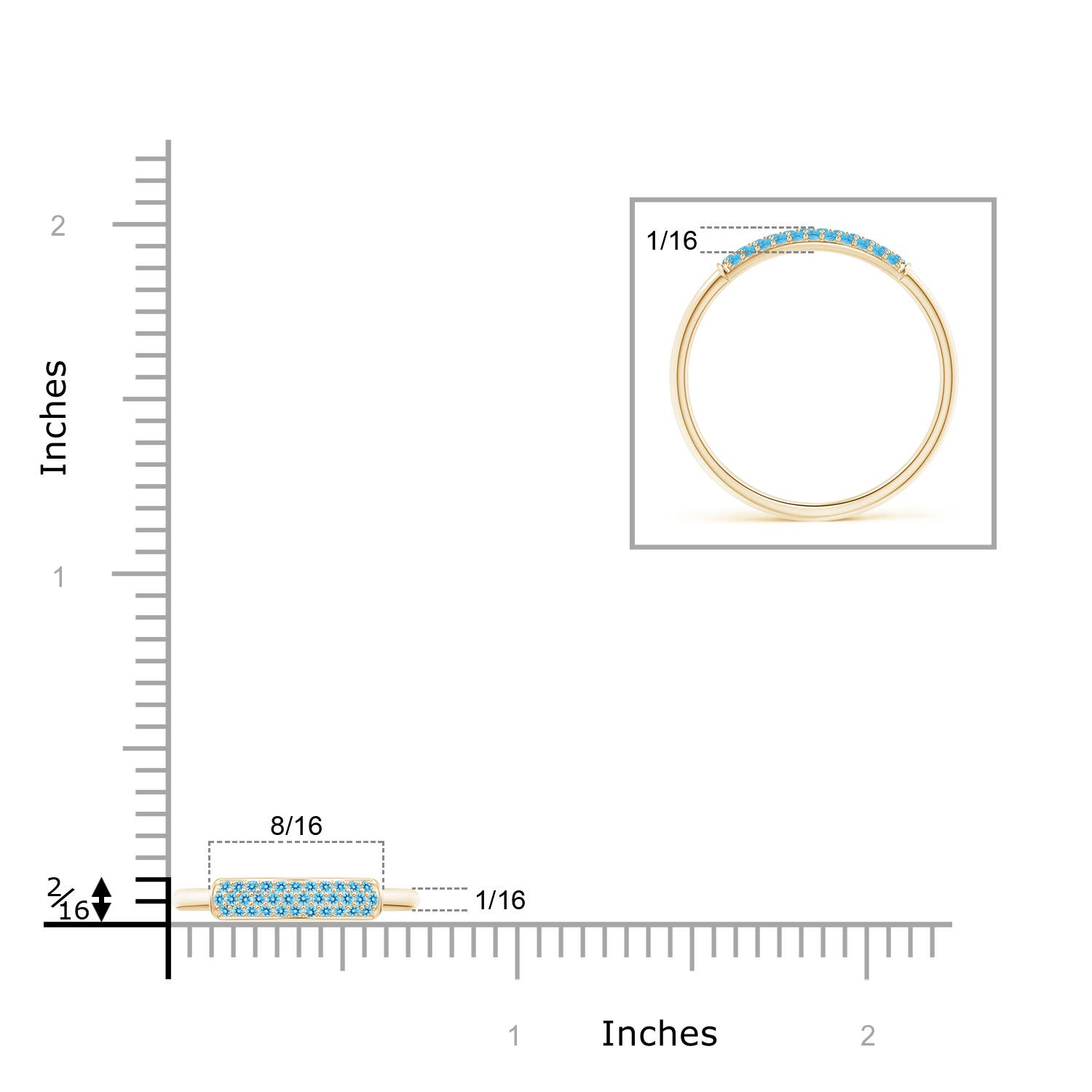 AAA - Swiss Blue Topaz / 0.17 CT / 14 KT Yellow Gold