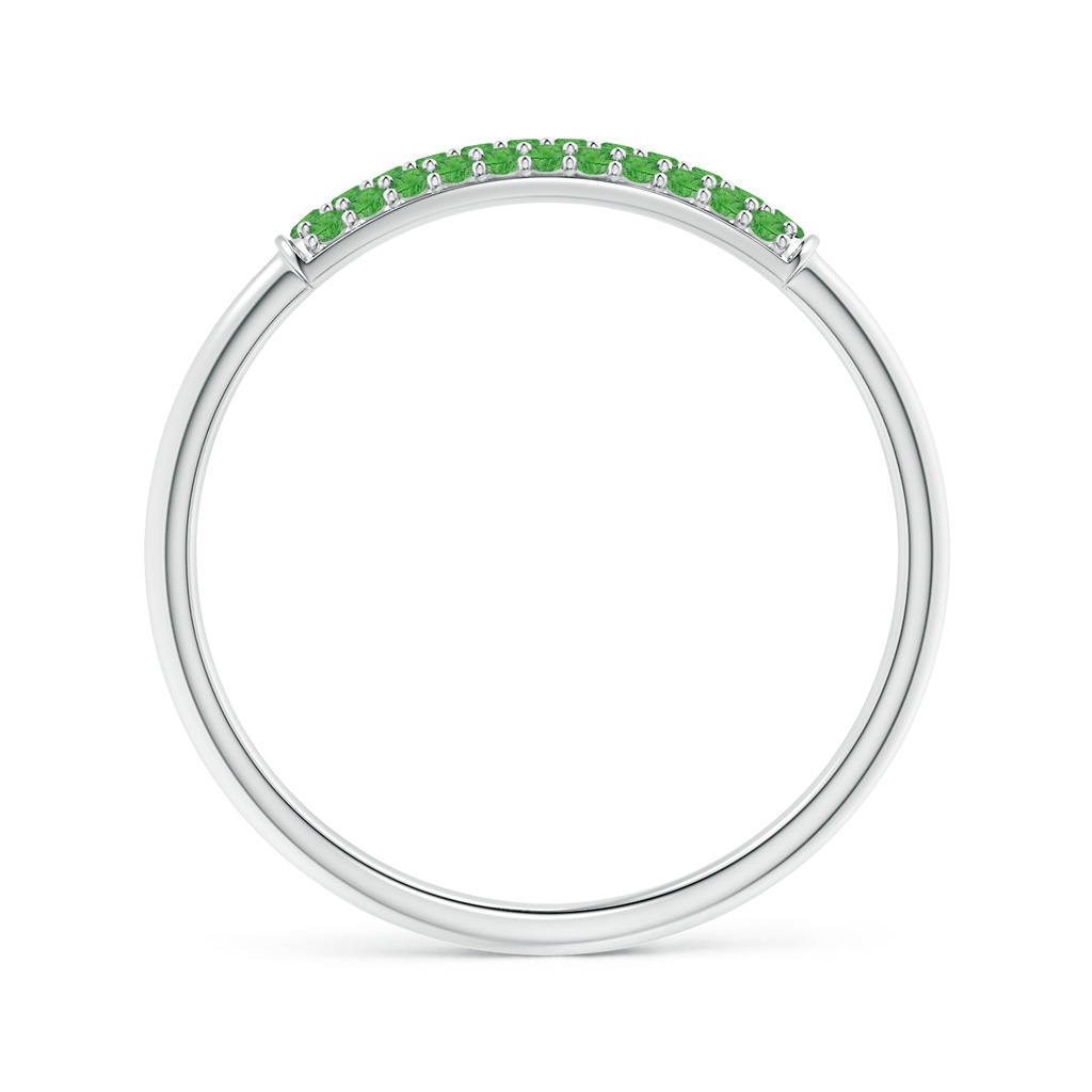 1mm AAA Triple Row Tsavorite Dome Wedding Band in White Gold Side-1