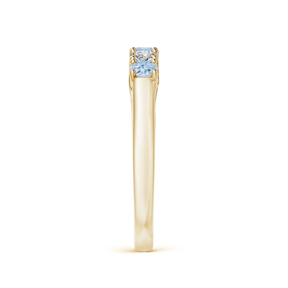 2.8mm AA Half Eternity Five Stone Aquamarine and Diamond Wedding Band in Yellow Gold side-2