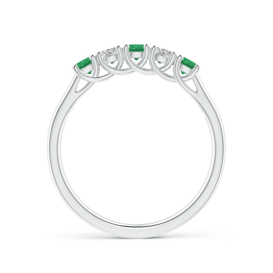 2.8mm A Half Eternity 5 Stone Emerald and Diamond Wedding Band in P950 Platinum side 199