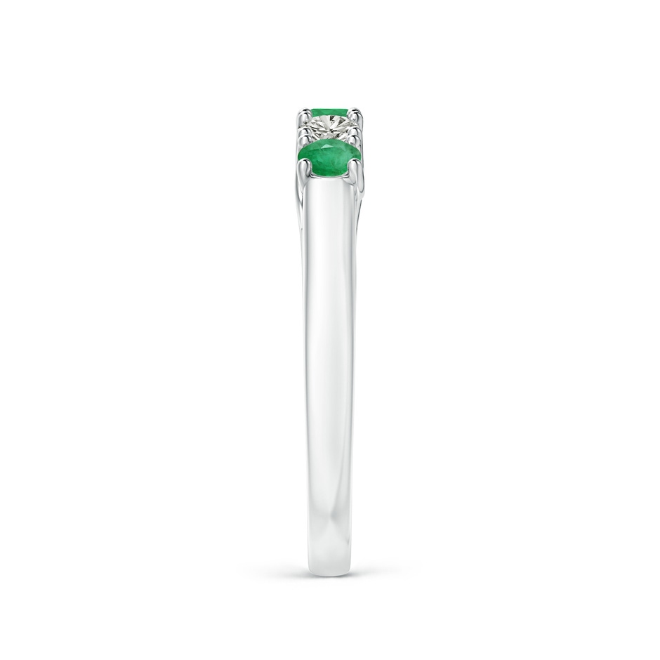 2.8mm A Half Eternity 5 Stone Emerald and Diamond Wedding Band in P950 Platinum side 299