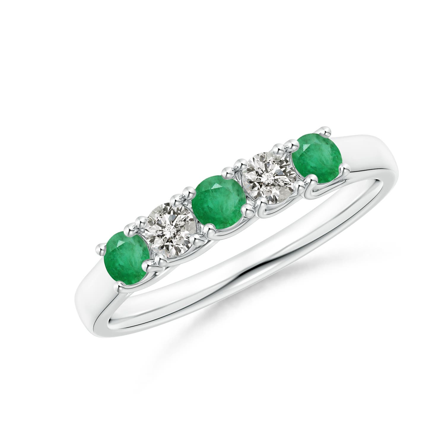 A - Emerald / 0.44 CT / 14 KT White Gold