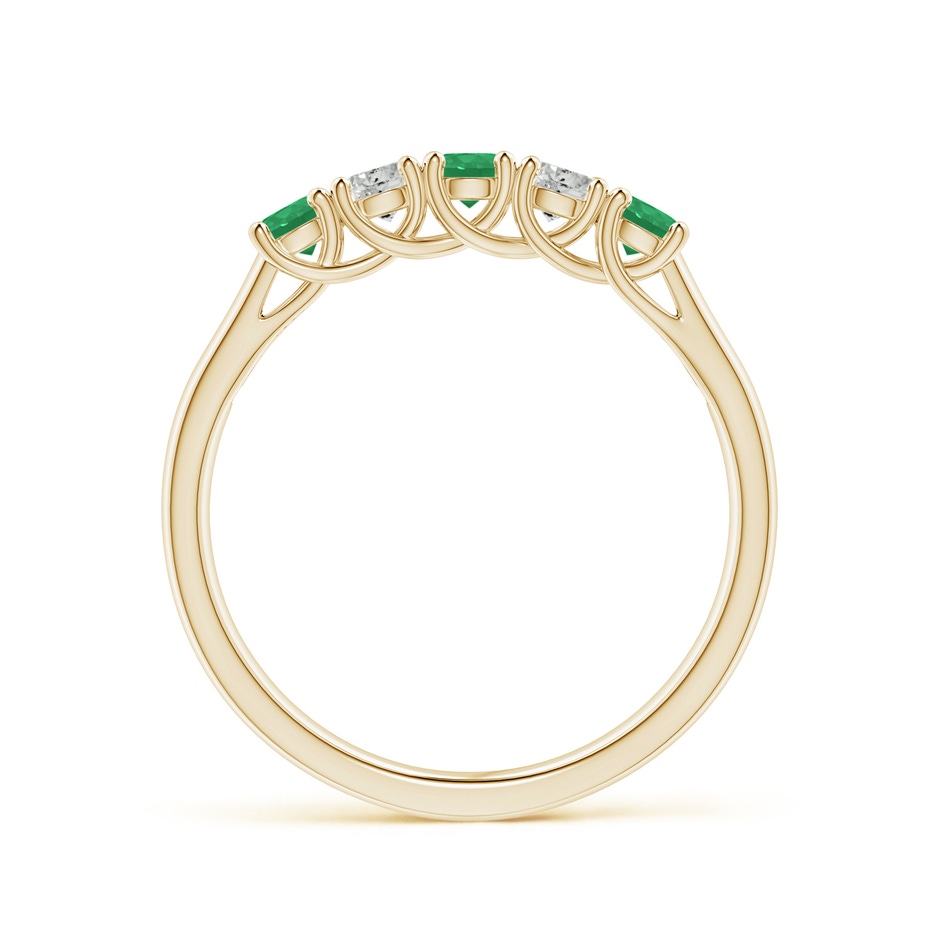 2.8mm A Half Eternity 5 Stone Emerald and Diamond Wedding Band in Yellow Gold side 199