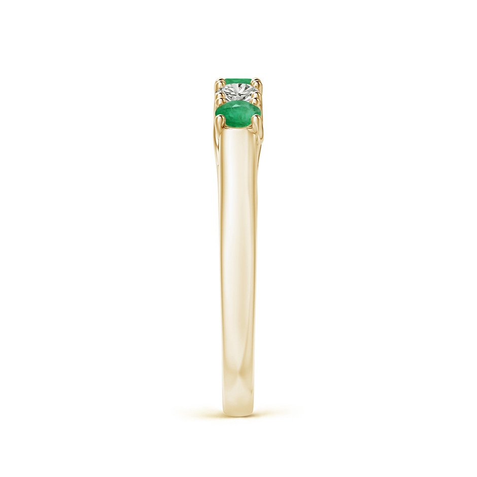 2.8mm A Half Eternity 5 Stone Emerald and Diamond Wedding Band in Yellow Gold side 299