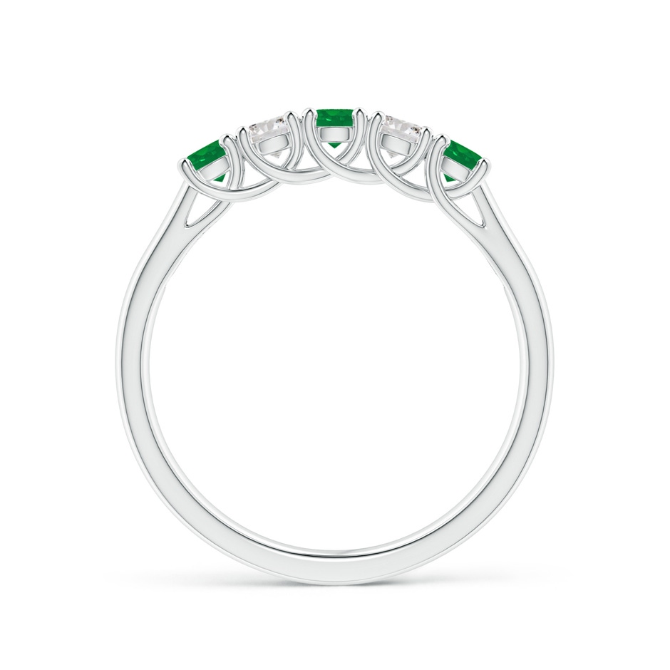 2.8mm AA Half Eternity 5 Stone Emerald and Diamond Wedding Band in White Gold side 199