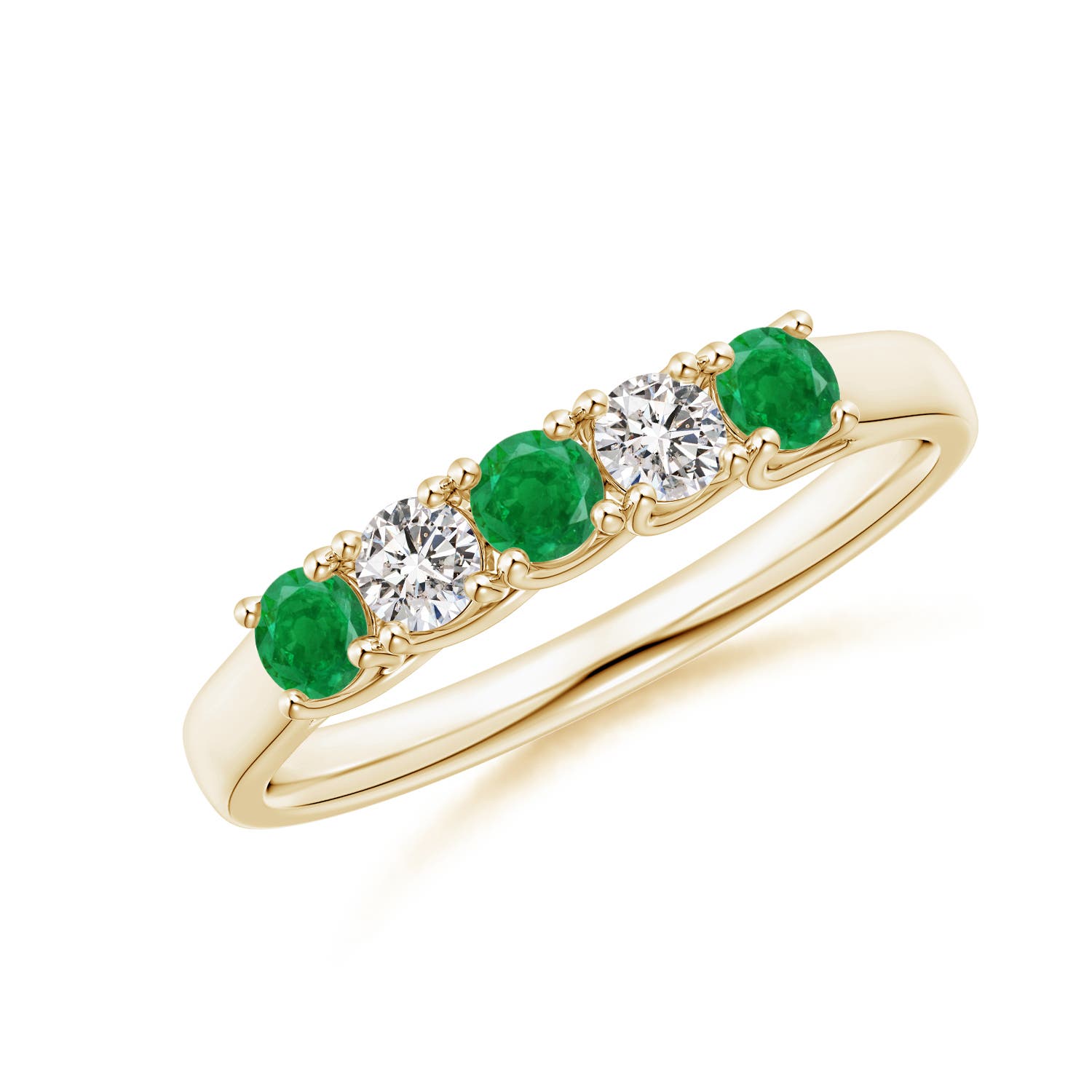 AA - Emerald / 0.44 CT / 14 KT Yellow Gold