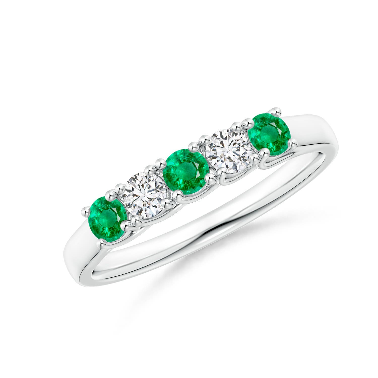 AAA - Emerald / 0.44 CT / 14 KT White Gold