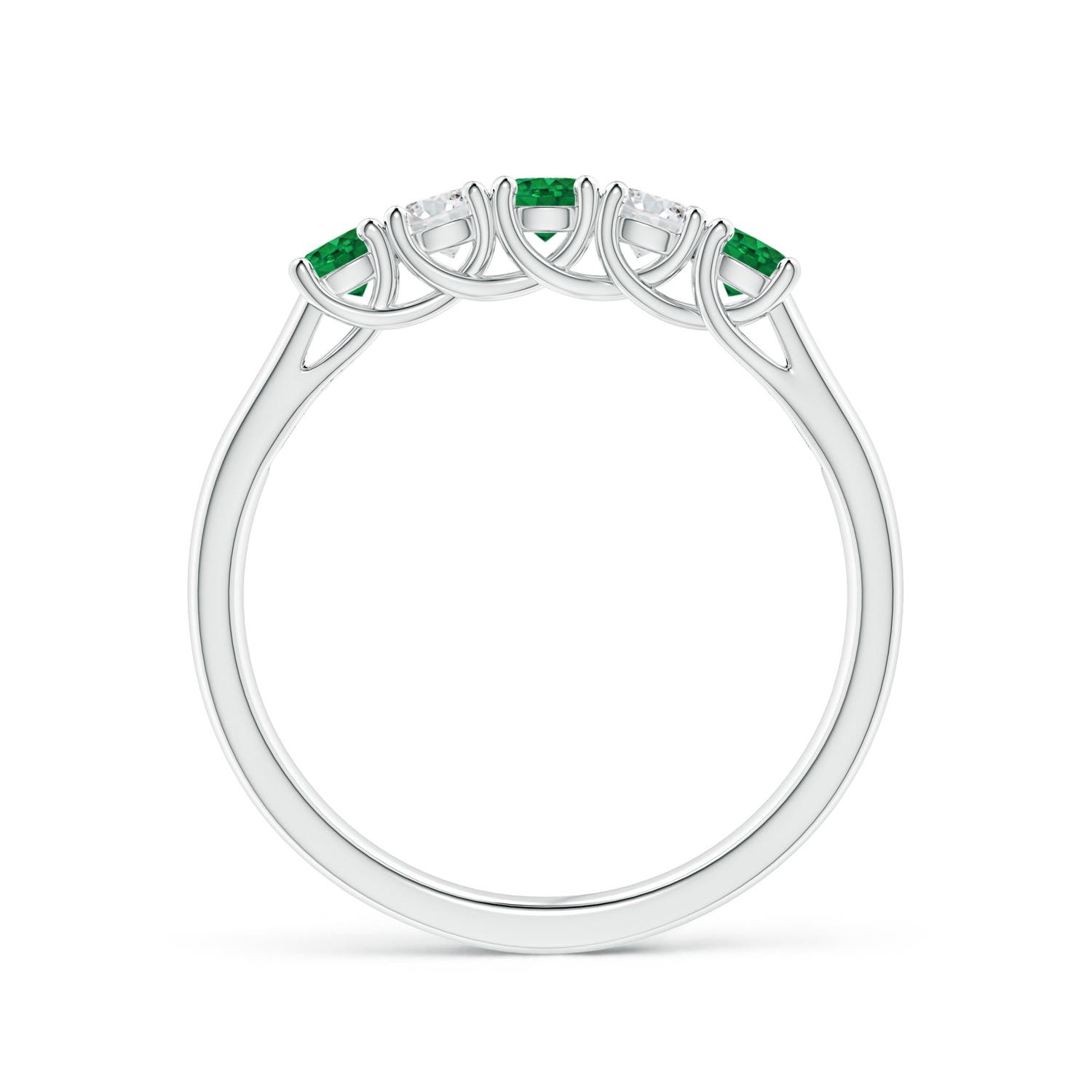 AAA - Emerald / 0.44 CT / 14 KT White Gold