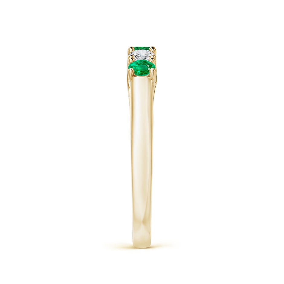 2.8mm AAA Half Eternity 5 Stone Emerald and Diamond Wedding Band in Yellow Gold side 299