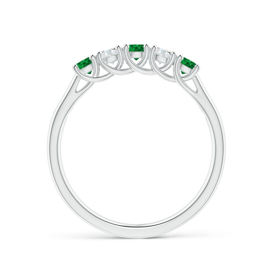 2.8mm AAAA Half Eternity 5 Stone Emerald and Diamond Wedding Band in P950 Platinum side 199