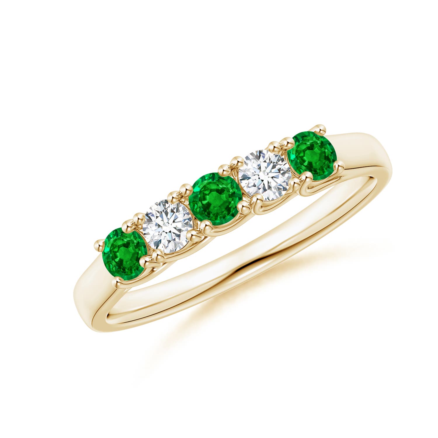 AAAA - Emerald / 0.44 CT / 14 KT Yellow Gold