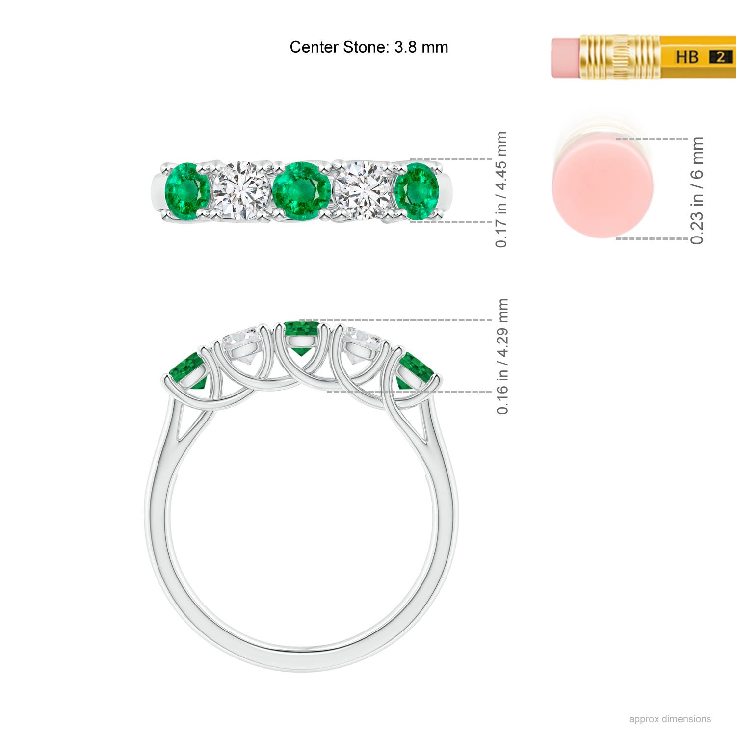 AAA - Emerald / 1 CT / 14 KT White Gold