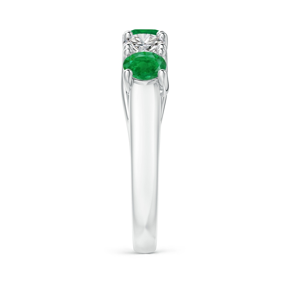 4.5mm AA Half Eternity 5 Stone Emerald and Diamond Wedding Band in White Gold side 299