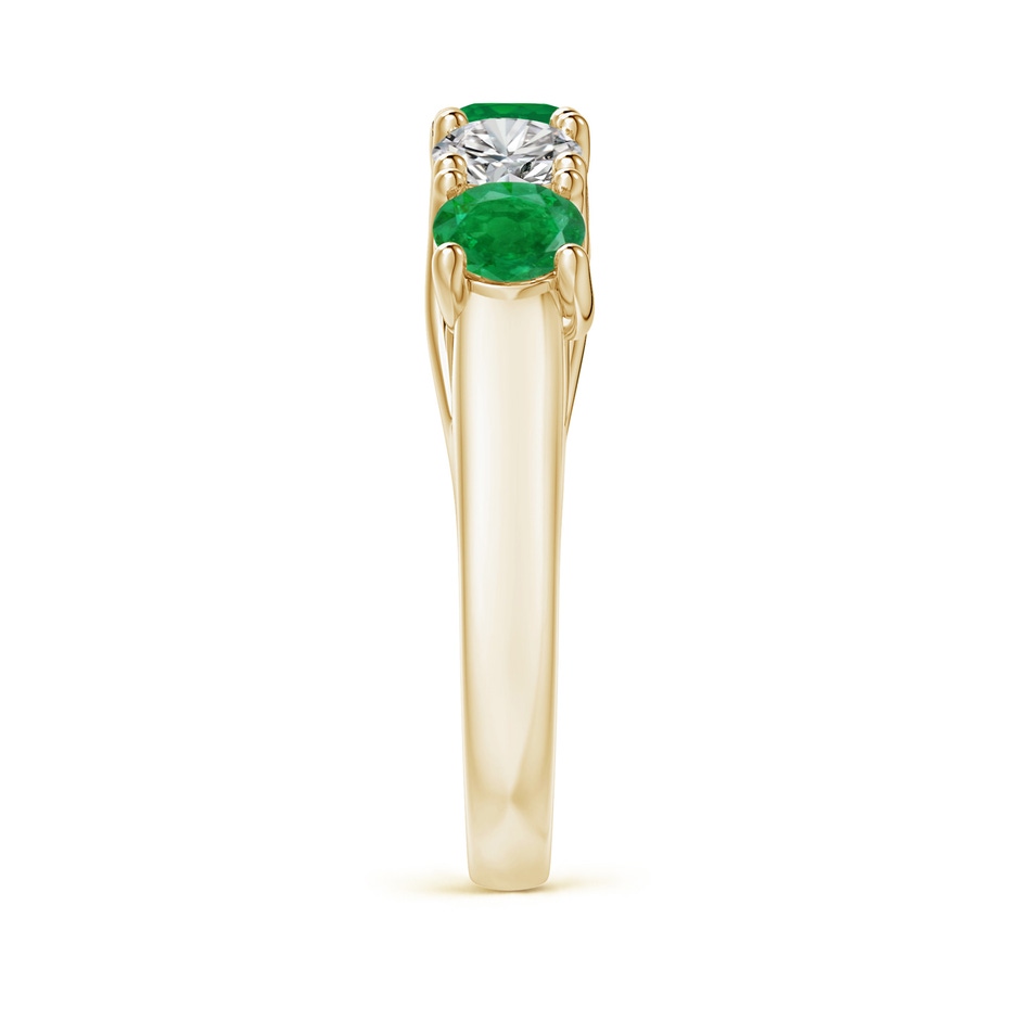4.5mm AA Half Eternity 5 Stone Emerald and Diamond Wedding Band in Yellow Gold side 299