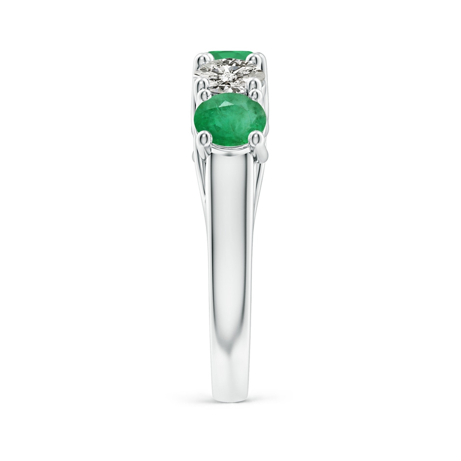 5mm A Half Eternity 5 Stone Emerald and Diamond Wedding Band in P950 Platinum side 299