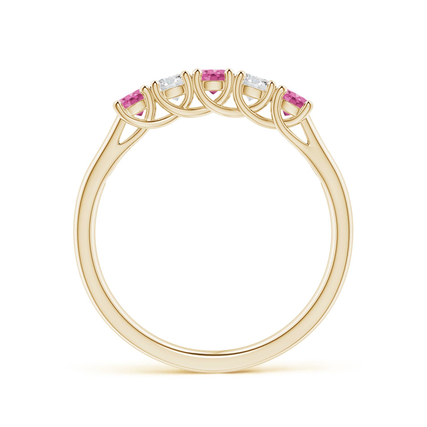 AAA - Pink Sapphire / 0.5 CT / 14 KT Yellow Gold