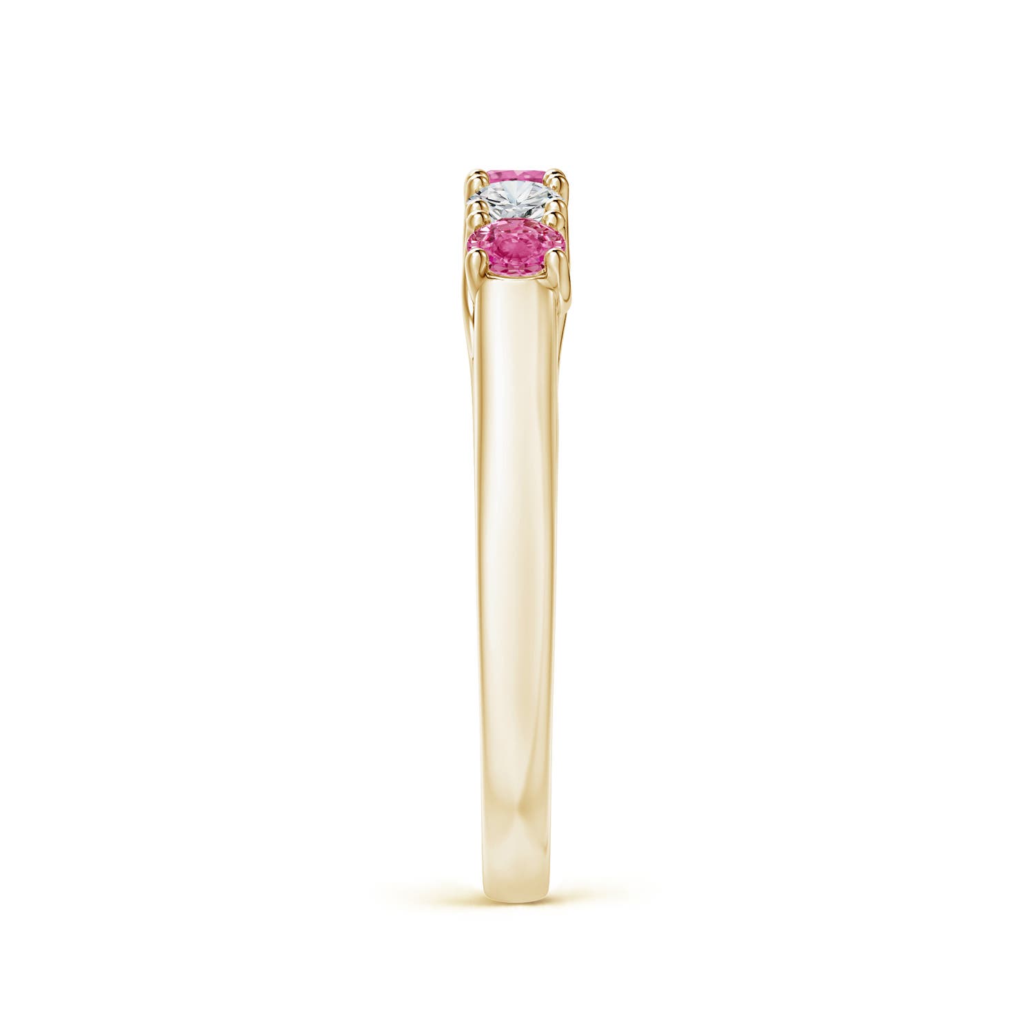 AAA - Pink Sapphire / 0.5 CT / 14 KT Yellow Gold