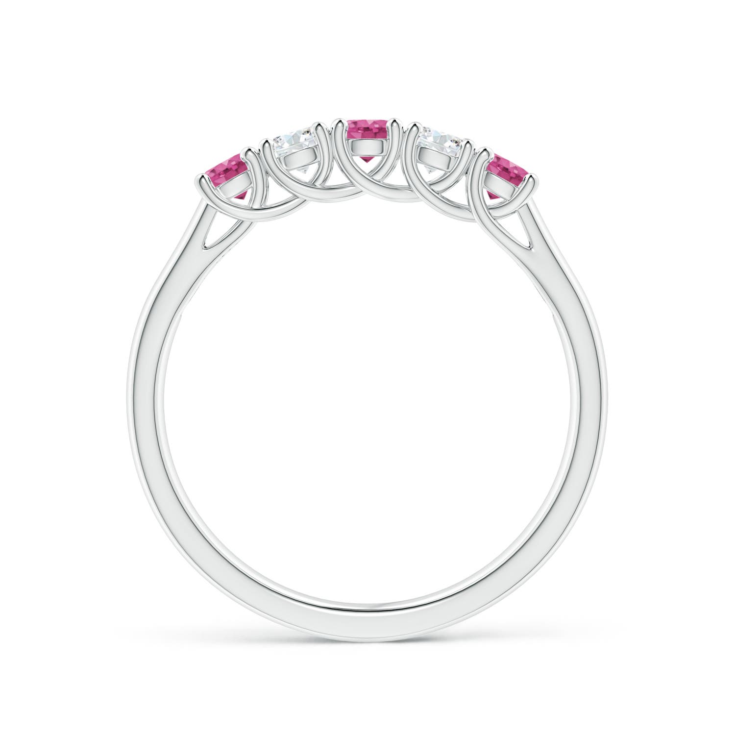 AAAA - Pink Sapphire / 0.5 CT / 14 KT White Gold