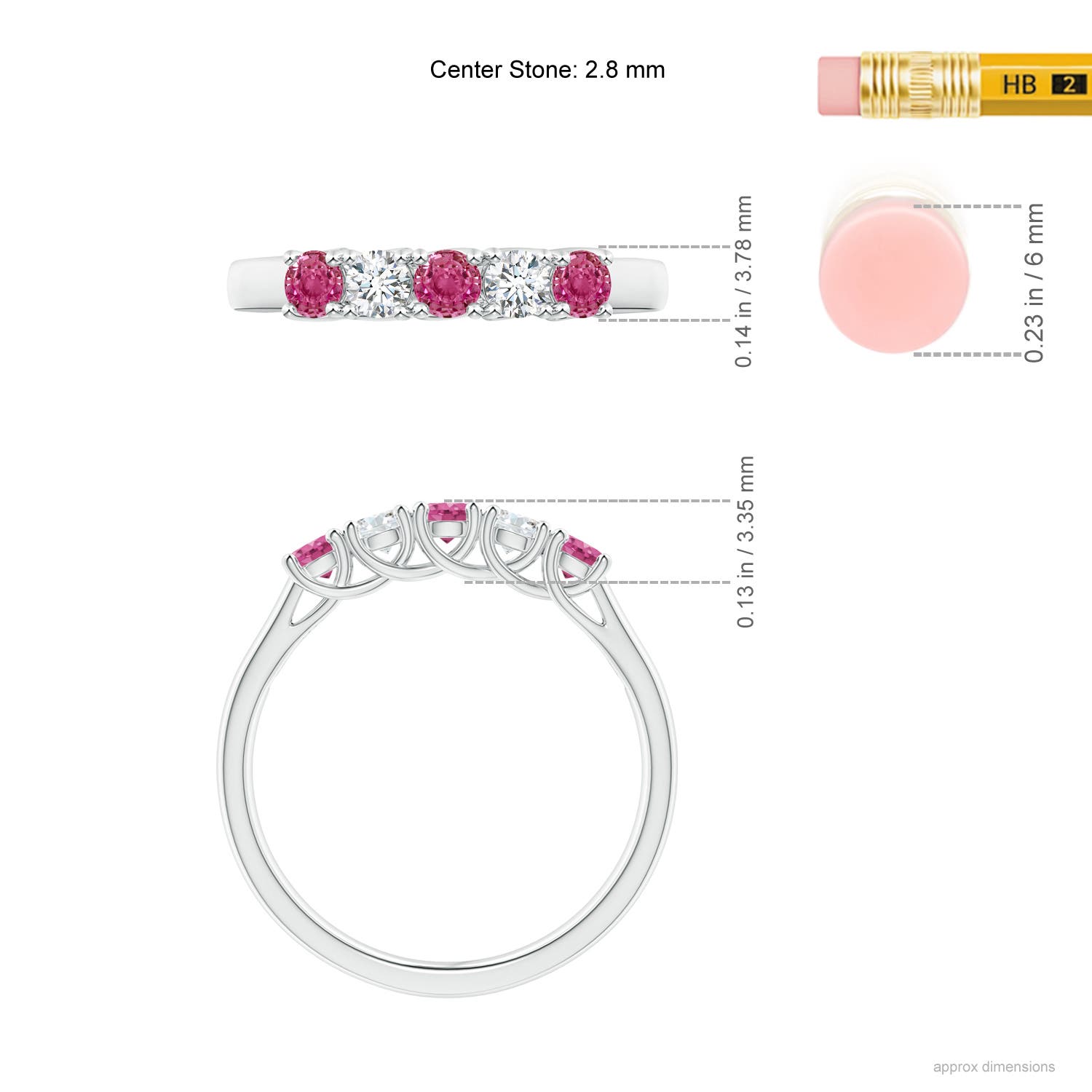 AAAA - Pink Sapphire / 0.5 CT / 14 KT White Gold